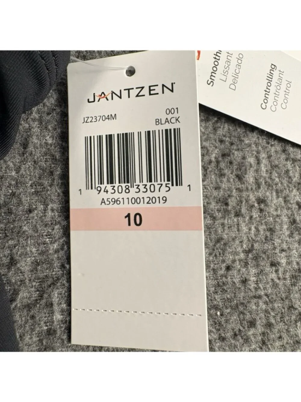 Jantzen Black Tummy Control One Piece Swimsuit Size 10 NWT MSRP $92 JZ23704M